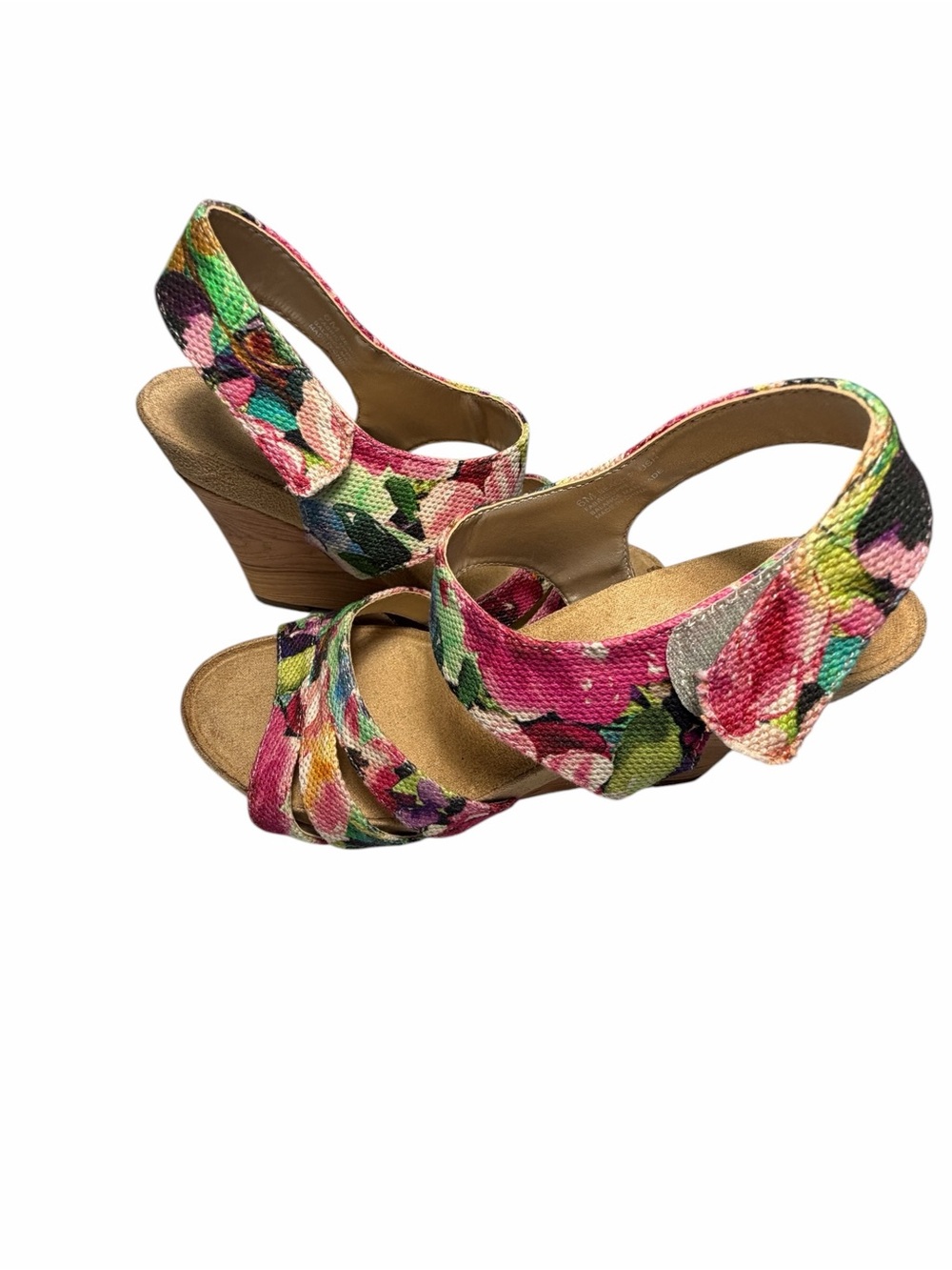 A2 By Aerosoles Plushed Together Open Toe Wedge Sandals Womens Sz 6